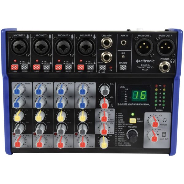 Citronic CSD-6 Kompaktní mixážní pult s Bluetooth a DSP