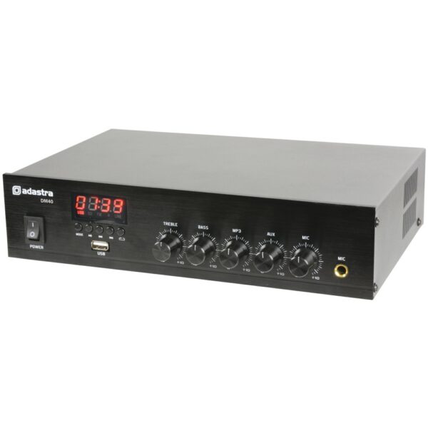 Adastra DM25, digitální 100V mixážní zesilovač, 25W, BT/MP3/FM - Image 2