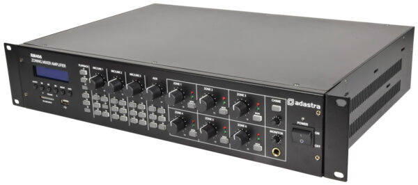 Adastra RM406, 100V 6-zónový mixážní zesilovač, 6x40W, BT/MP3/FM - Image 2