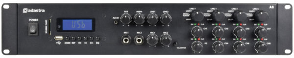 Adastra A8, mixážní 4-zónový zesilovač 8x 100W, BT/MP3/FM - Image 2