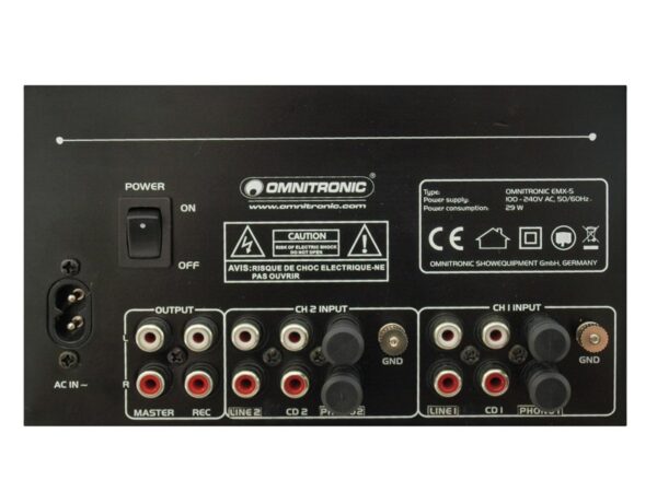 Omnitronic PM-222, 2-kanálový mixážní pult - Image 6