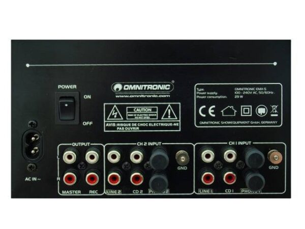 Omnitronic PM-222, 2-kanálový mixážní pult - Image 7