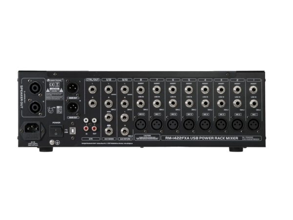 OMNITRONIC RM-1422FXA USB Rack Power Mixer - Image 3