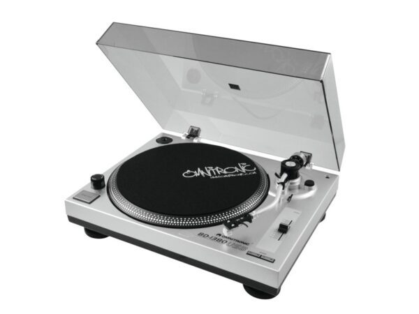 Omnitronic BD-1380 USB, gramofon s řemínkovým pohonem, stříbrný - Image 2