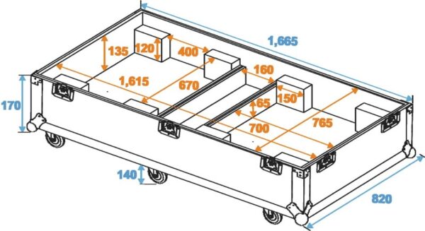 Transportní case 2x CLA-115 with castors - Image 2