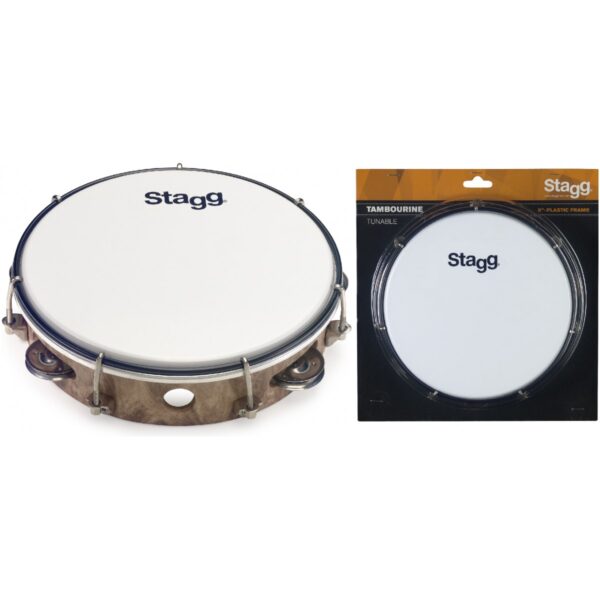Stagg TAB-108P/WD, laditelná tamburína s blánou, 8" - Image 2
