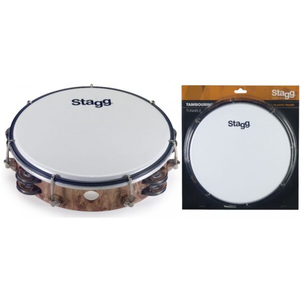 Stagg TAB-208P/WD, dvouřadá laditelná tamburína, 8" - Image 2
