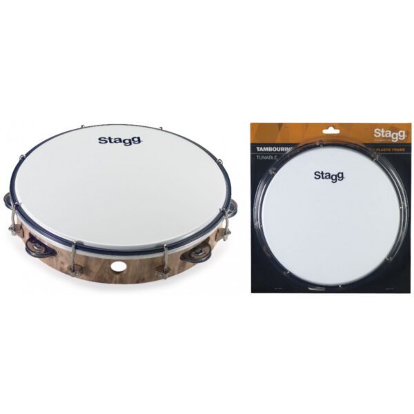 Stagg TAB-110P/WD, laditelná tamburína s blánou, 10" - Image 2