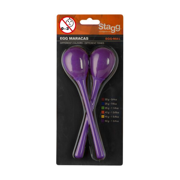 Stagg EGG-MA L/PP, pár vajíček, dlouhá rukojeť, purpurové - Image 2