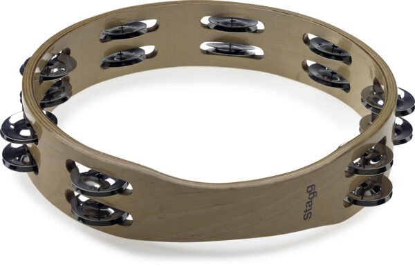 Stagg STA-3210, dřevěná tamburína dvouřadá, 10"