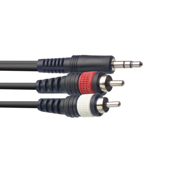 Stagg SYC1/MPS2CM E, kabel mini stereo JACK/2x RCA, 1m - Image 2