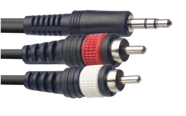 Stagg SYC3/MPS2CM E, kabel mini stereo JACK/2x RCA, 3m - Image 8