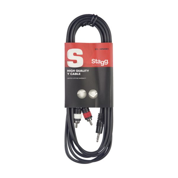 Stagg SYC6/MPS2CM E, kabel mini stereo JACK/2x RCA, 6m - Obrázek 3