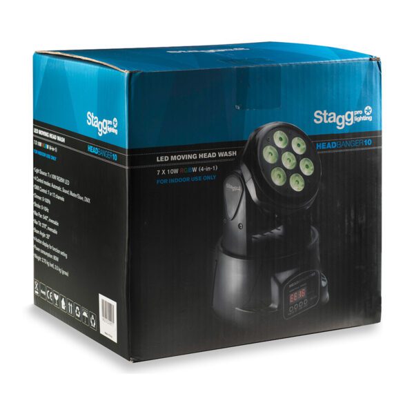 Stagg SLI MHW HB10-0, 7x10W RGBW, DMX, otočná hlavice - Image 4