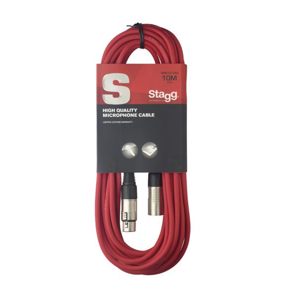 Stagg SMC10 CRD, mikrofonní kabel XLR/XLR, 10m, červený - Obrázek 8