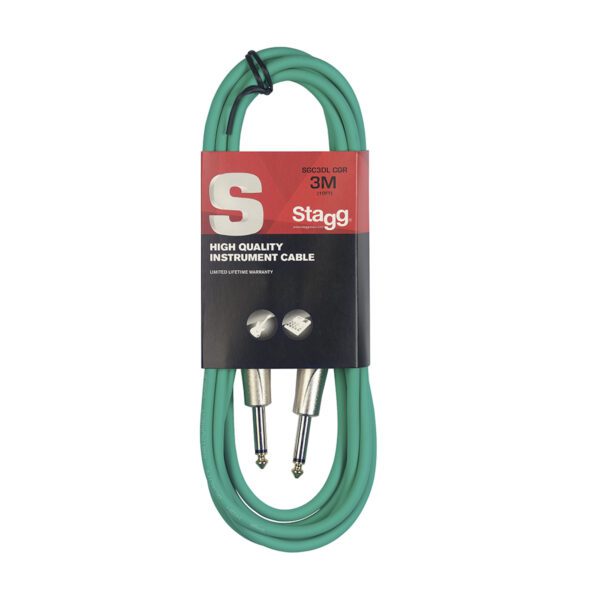 Stagg SGC3DL CGR, kabel JACK/JACK, 3 m, zelený - Obrázek 8