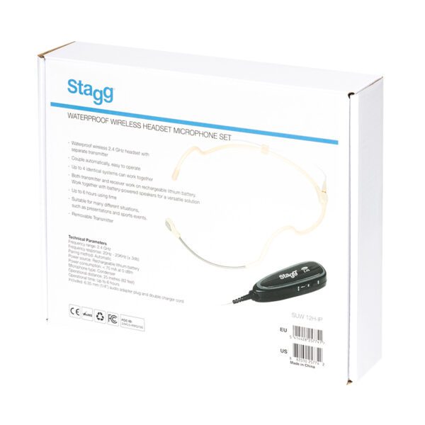 Stagg SUW 12H-IP, bezdrátový náhlavní vodotěsný mikrofonní set 2,4 GHz UHF - Image 8