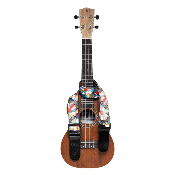 Stagg STE UKEFLOW BLU, popruh pro ukulele, modrý/žlutý - Obrázek 3