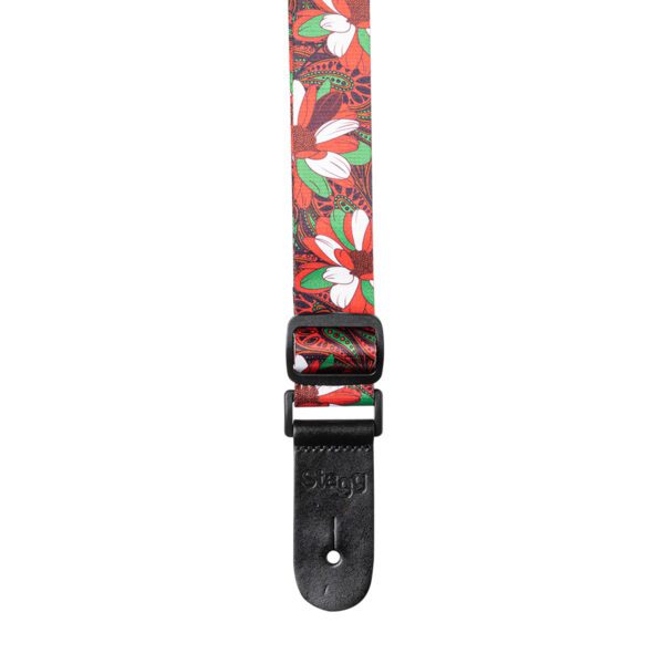 Stagg STE UKEFLOW RED, popruh pro ukulele, červený/zelený - Image 2