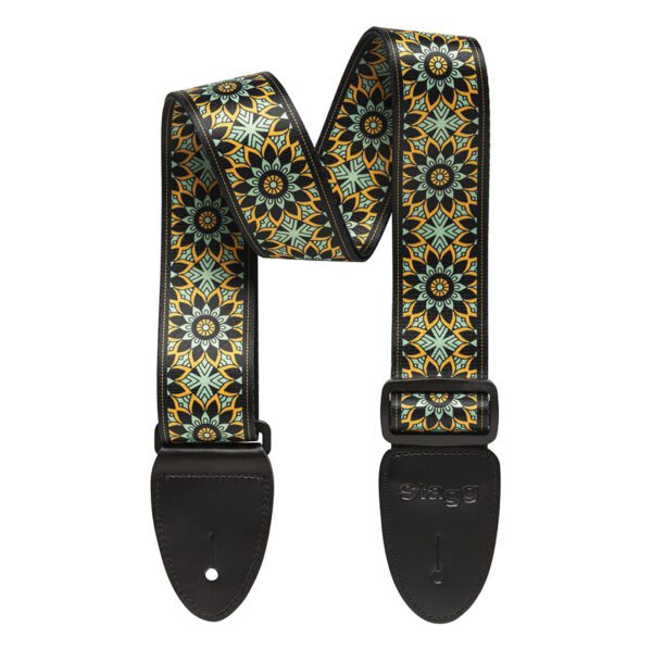 Stagg STE MANDALA GR, terylenový kytarový popruh, vzor mandala, zelený - Image 2