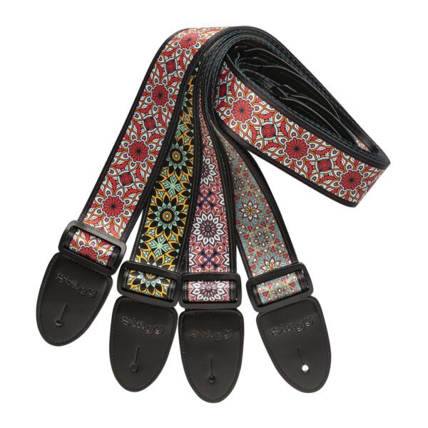 Stagg STE MANDALA GR, terylenový kytarový popruh, vzor mandala, zelený - Image 5