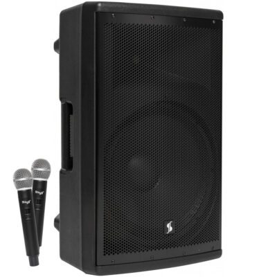 Stagg AS15B, mobilní 15" zvukový systém MP3/BT/USB/TWS/2x UHF, 200W