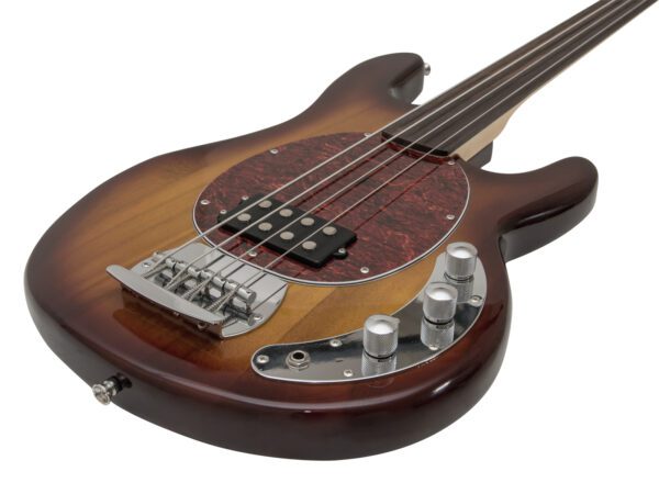 Dimavery MM-501, elektrická baskytara bezpražcová, tobaccoburst - Image 3