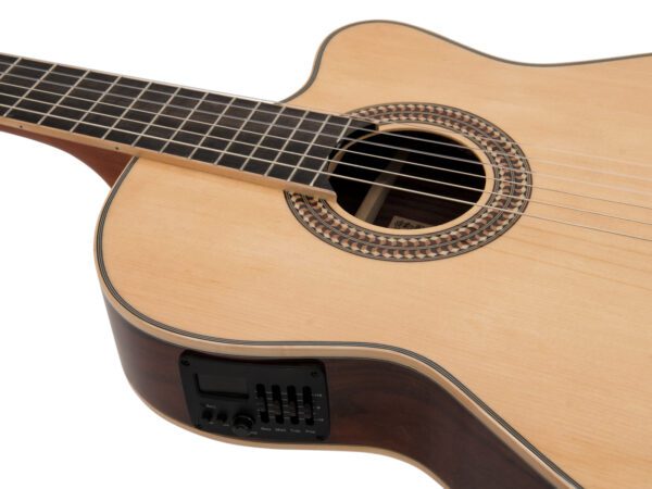 Dimavery TB-100, elektroakustická klasická kytara 4/4, přírodní - Image 4
