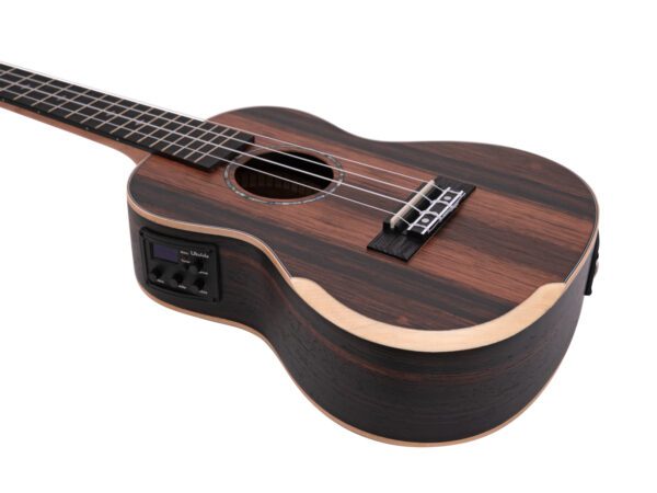 Dimavery UK-800, elektroakustické koncertní ukulele, ebenové - Obrázek 3
