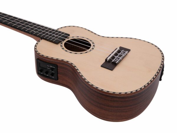 Dimavery UK-800, elektroakustické koncertní ukulele, vrchní deska masivní smrk - Image 3
