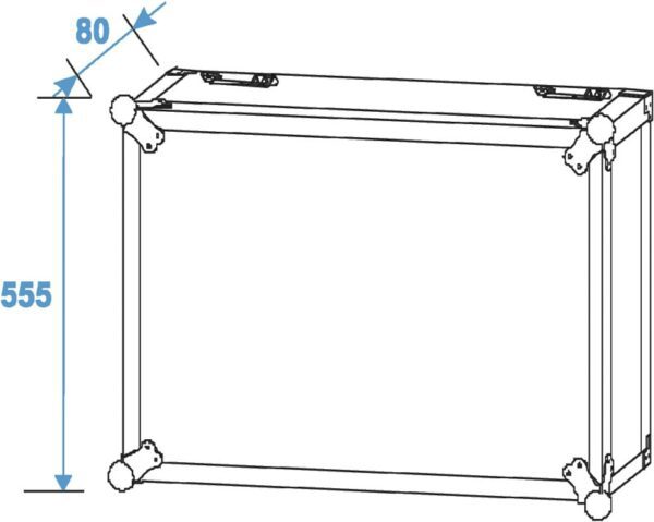 Rack Profi 10HE, hloubka 45cm, s kolečky, 9mm - Obrázek 4