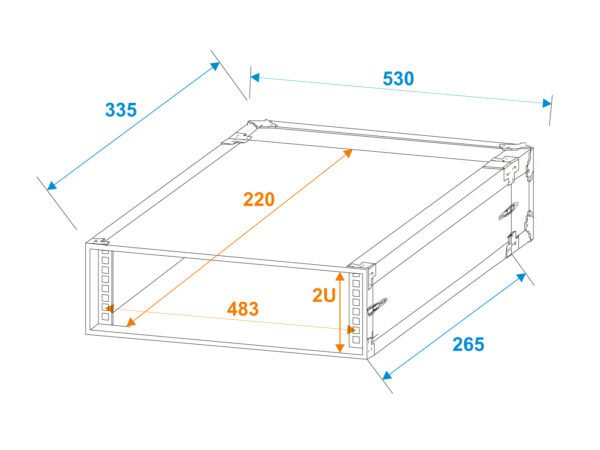 Roadinger Rack Profi 2U 25cm přepravní kufr - Image 6