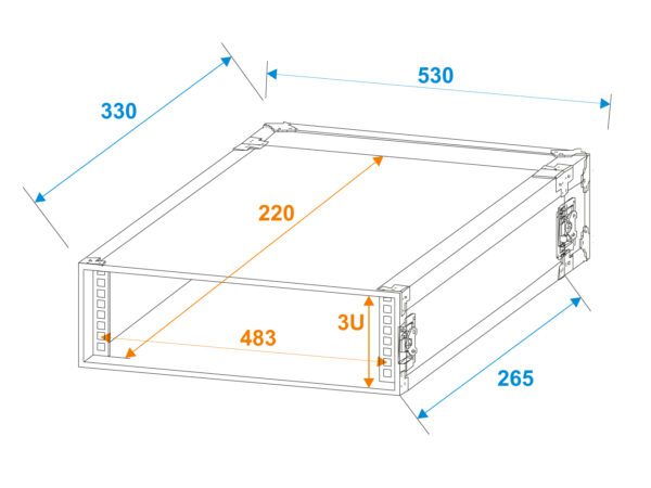 Roadinger Rack Profi 3U 25cm přepravní kufr - Image 6
