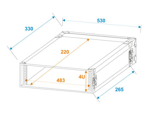 Roadinger Rack Profi 4U 25cm přepravní kufr - Obrázek 6