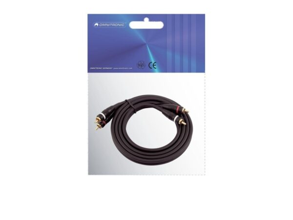 Kabel 2x 2 Cinch zástrčky, červená/černá, se zemí, 1,5m - Image 3