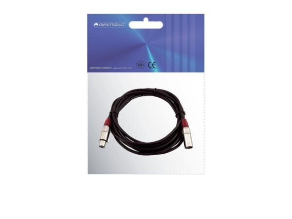 Kabel MC-30R, zástrčka - zásuvka, XLR, symetrický, červený, 3m - Image 3