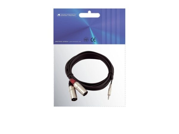 Kabel AC40-30 Jack 3,5 stereo - 2x XLR samec, 3 m - Obrázek 3