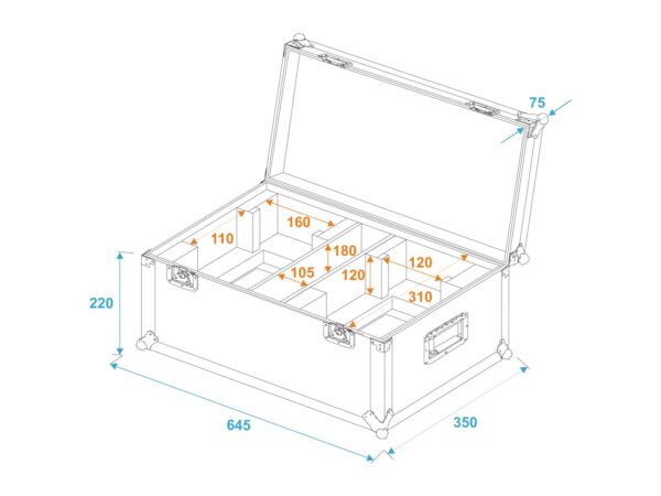Roadinger Flightcase 2x THA-40 PC - Obrázek 5