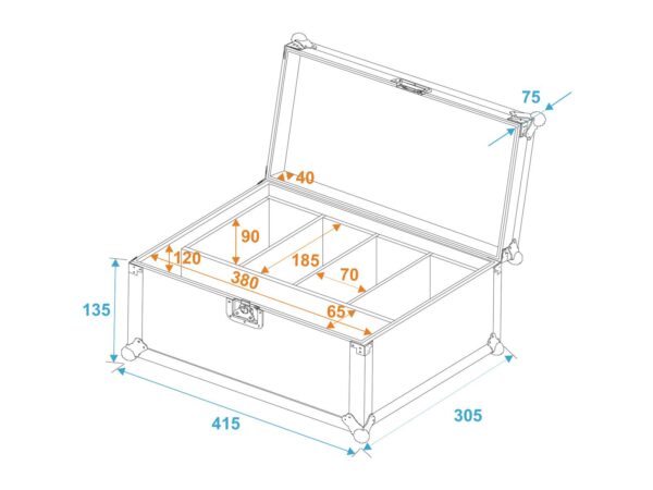 Roadinger transportní case pro 4x AKKU Flat Light Series - Image 5