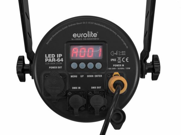 Eurolite LED PAR-64 COB, teplá bílá, 100W Zoom, černý - Image 4