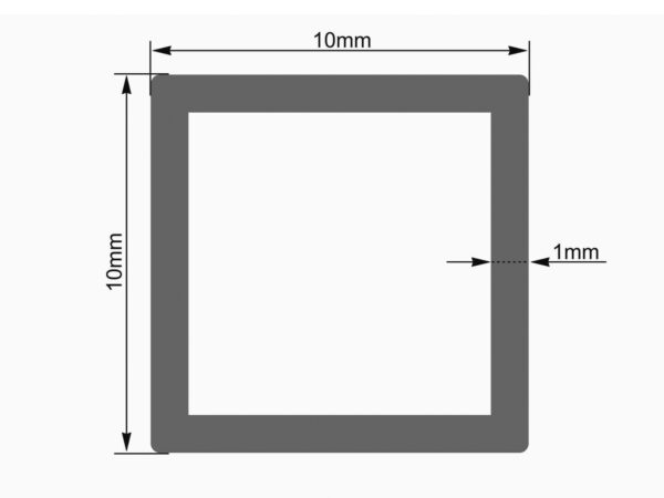 Profil 10x10mm, červený, 2m - Image 3