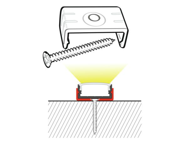 Montážní držák pro AL profil 20 mm pro LED pásky, plastový - Image 3