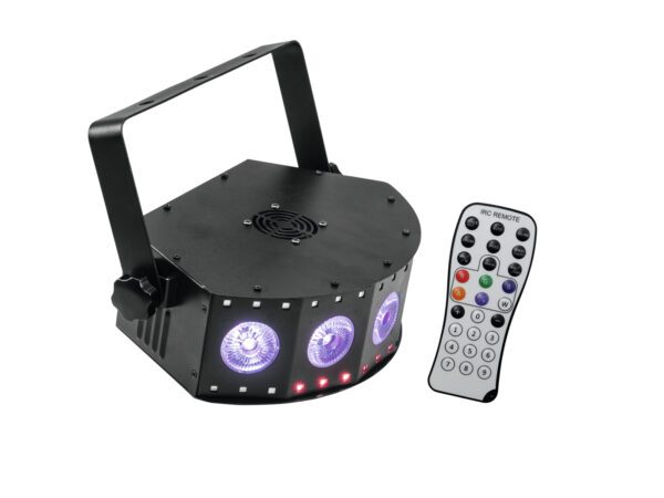 Eurolite LED SCY-5 Hybrid, 5x4W QCL, 30x0,2W RGB, paprskový efekt