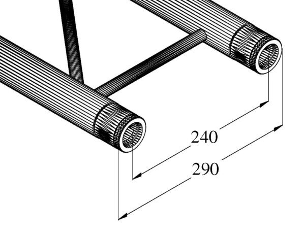 Alutruss Bilock BQ2-S2000, rovný díl 2 m, černý - Image 2