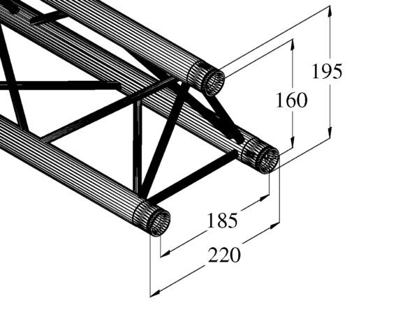 ALUTRUSS DECOLOCK DQ3-S4000 3-Way Cross Beam, černý - Obrázek 2