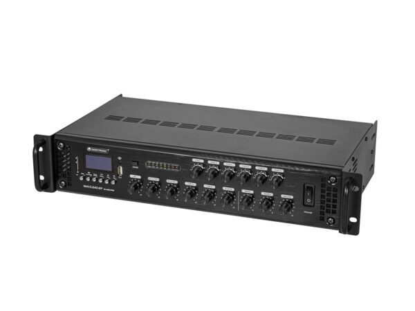 Omnitronic MAVZ-240.6P, 100V 6-zónový mixážní zesilovač, MP3/USB/SD/BT, 240W - Image 2