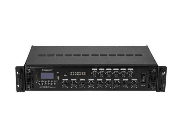 Omnitronic MAVZ-240.6P, 100V 6-zónový mixážní zesilovač, MP3/USB/SD/BT, 240W - Image 4