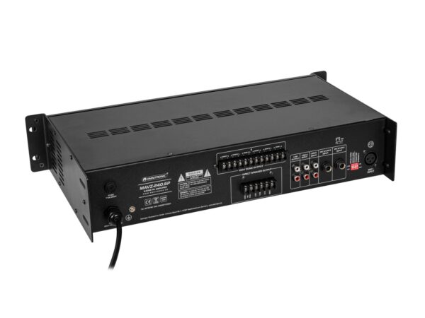 Omnitronic MAVZ-240.6P, 100V 6-zónový mixážní zesilovač, MP3/USB/SD/BT, 240W - Image 5