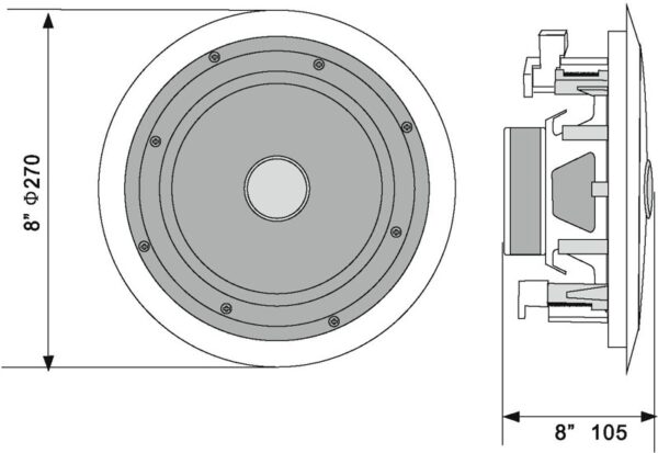 Omnitronic CST-8, 100V podhledový reproduktor, 40W, bílý - Image 6