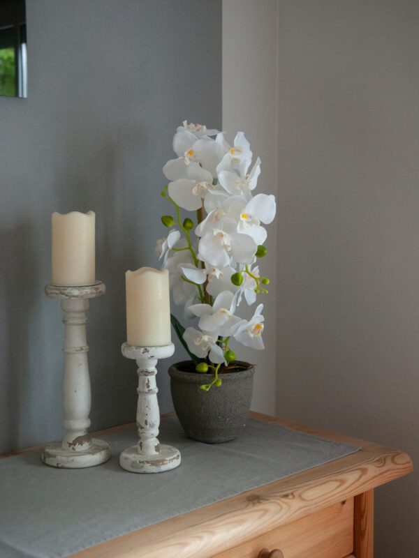Orchidej s bílými květy, 80 cm - Obrázek 5